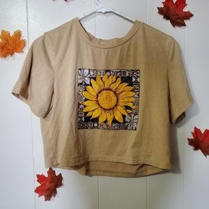 Women's Shein sunflower crop top